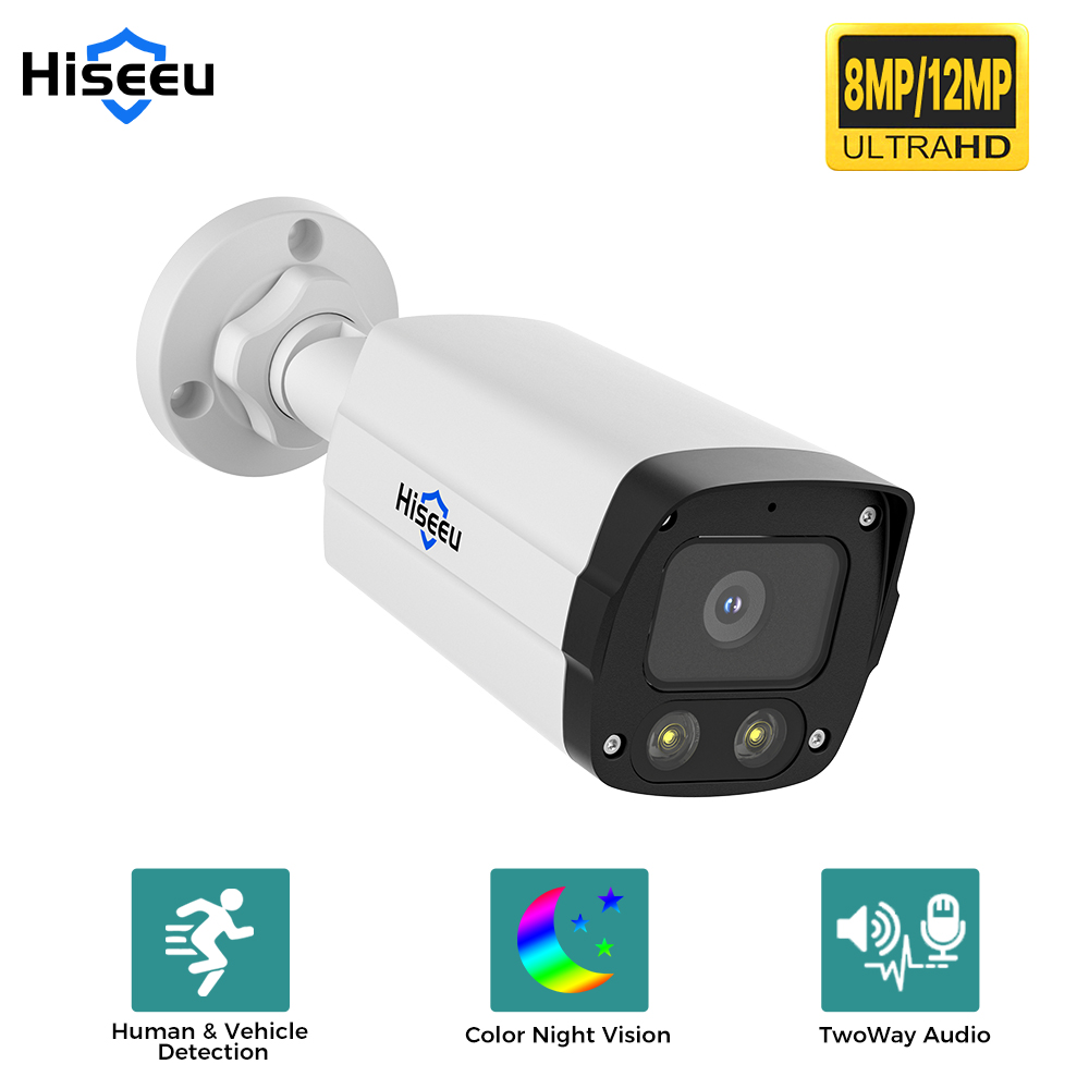 Ip Camera Outdoor 4K - Hiseeu 4K 8MP 12MP POE IP