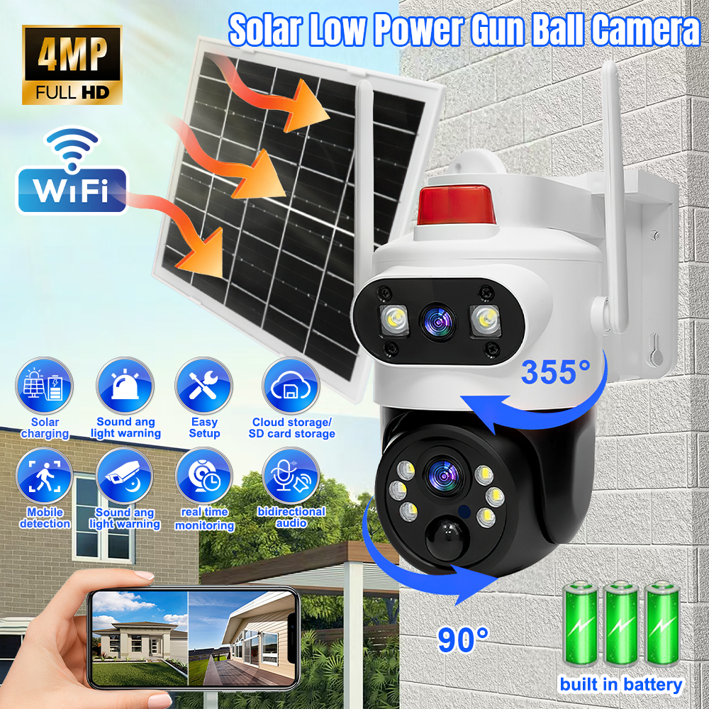Home Security Tech - Solar Security Cameras Wireless Outdoor Dual