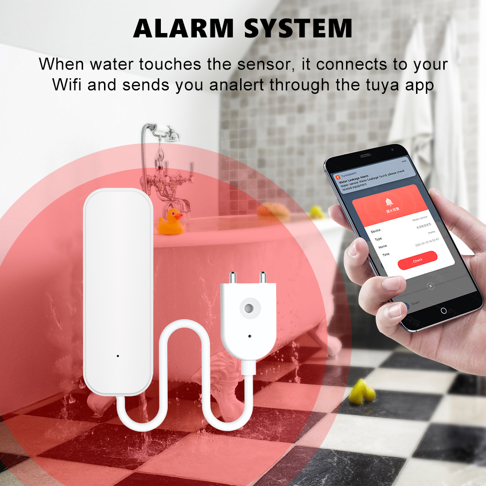 WiFi or Zigbee Water Leak Sens - Home Security Alarm System reseña y precio