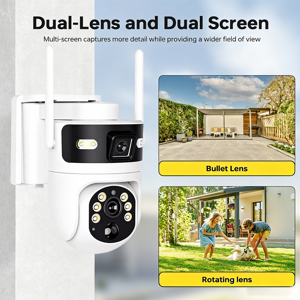 Dual Screens 8MP 4K IP PTZ Sol - Ip Camera Outdoor 4K reseña y precio