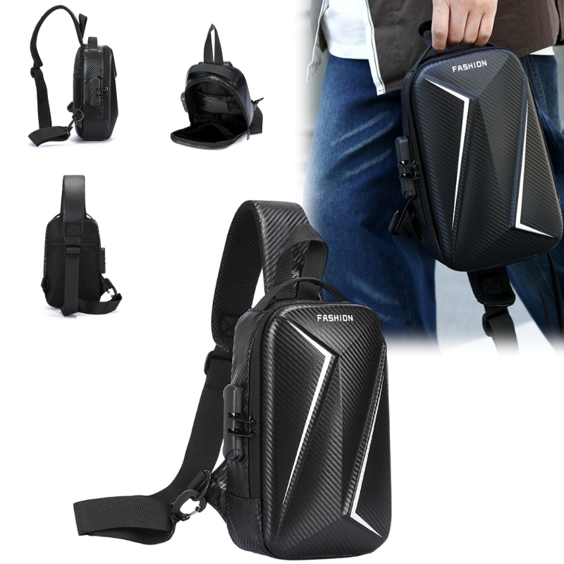 Men Sling Bag Security Lock Ca - Home Security Box reseña y precio