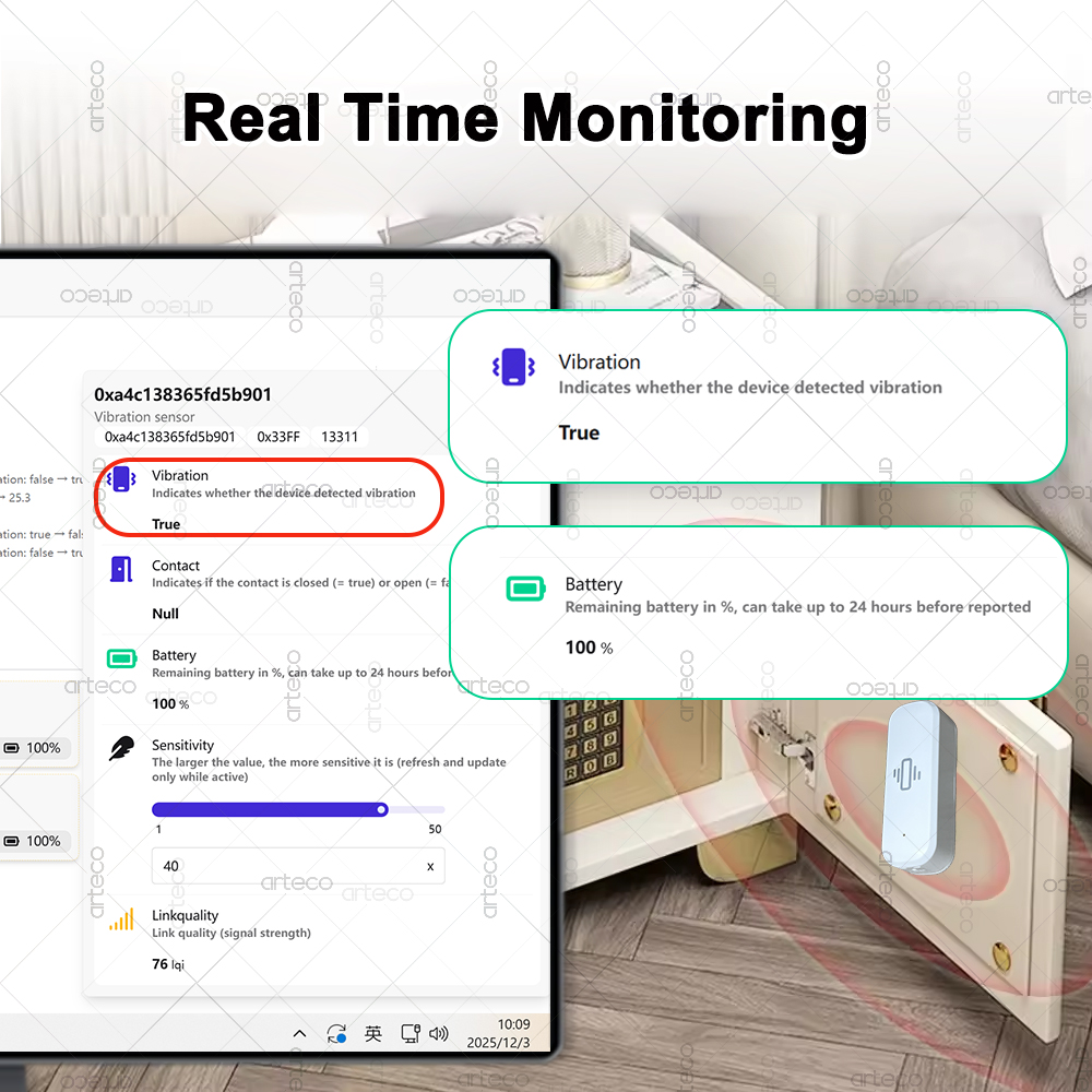 ZigBee Smart Vibration Sensor  - Home Security Tools reseña y precio