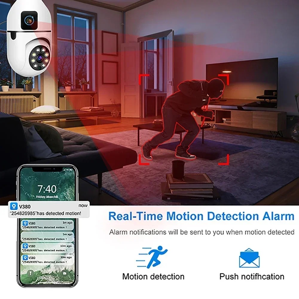 8MP E27 Bulb WIFI Camera 8X Zo - Ip Camera Outdoor 4K reseña y precio