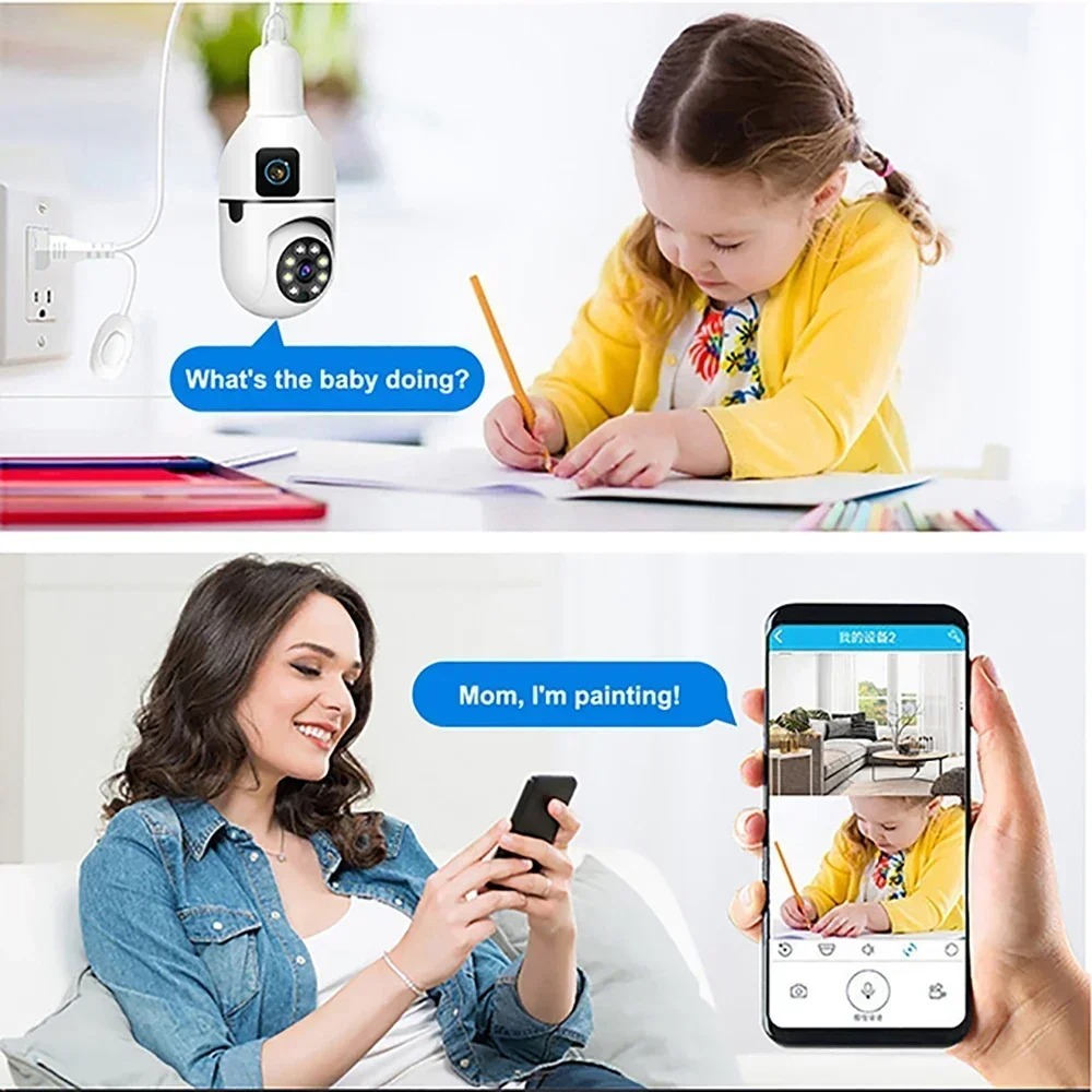 8MP E27 Bulb WIFI Camera 8X Zo - Ip Camera Outdoor 4K reseña y precio