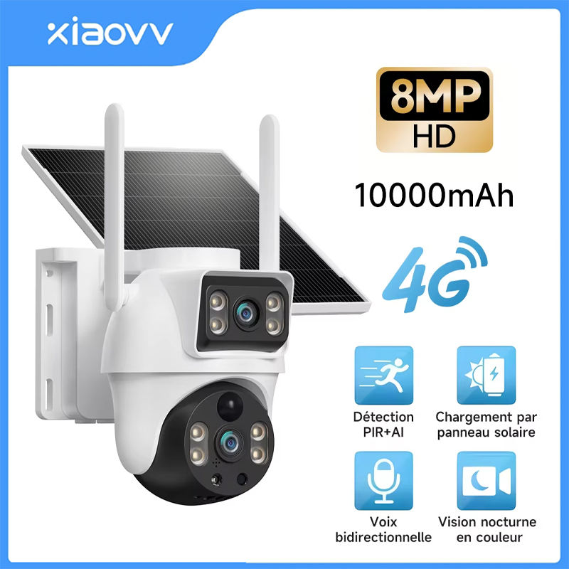 XIAOVV 8MP Solar Camera 4G SIM - Ip Camera Outdoor 4K reseña y precio