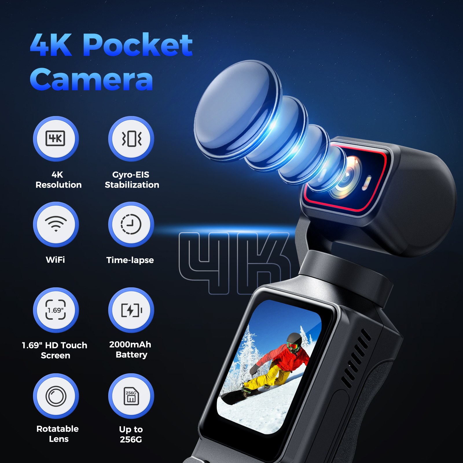 4K Action Camera WiFi 1.69 Inc - Ip Camera Outdoor 4K reseña y precio