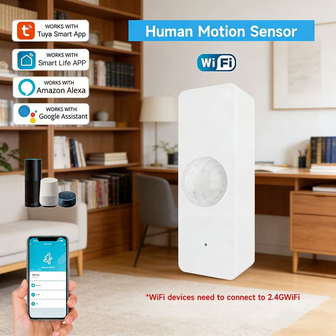 WiFi Smart PIR Motion Sensor T - Home Security Alarm System reseña y precio