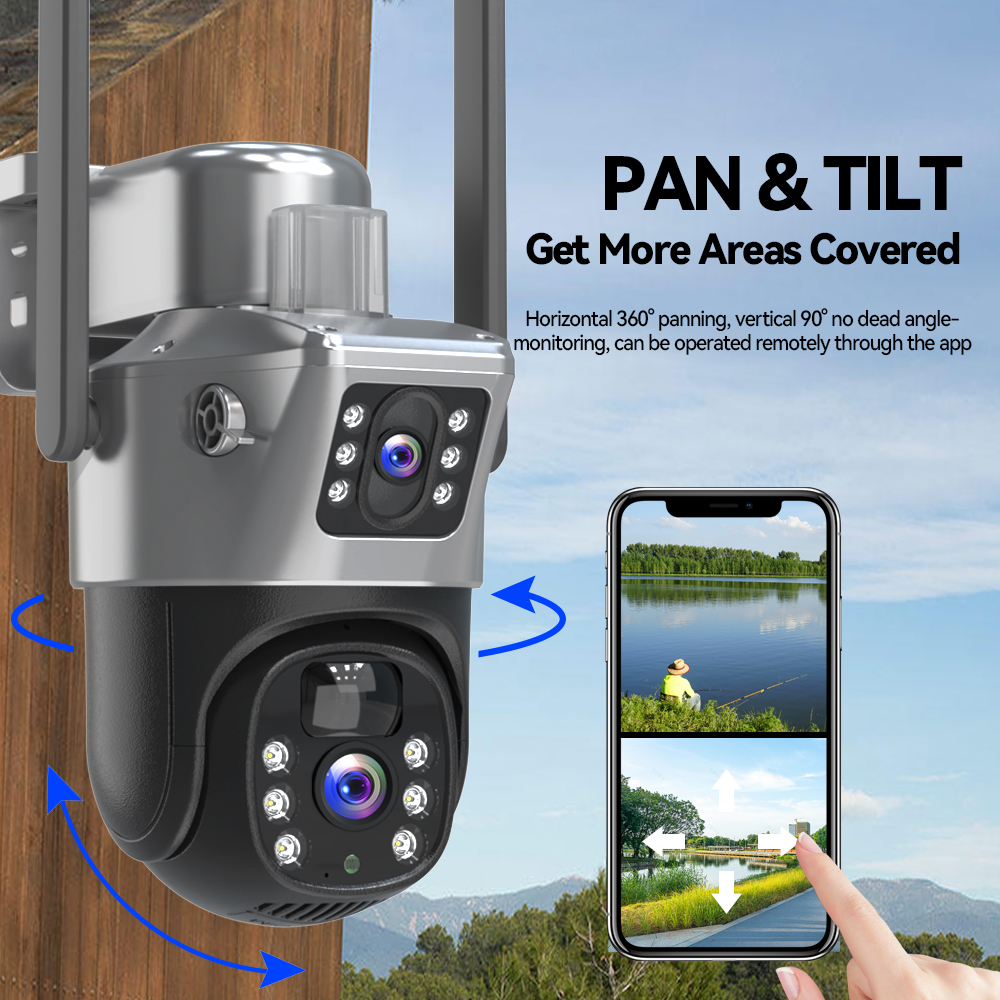 V380 8MP Dual Lens Solar Secur - Ip Camera Outdoor 4K reseña y precio