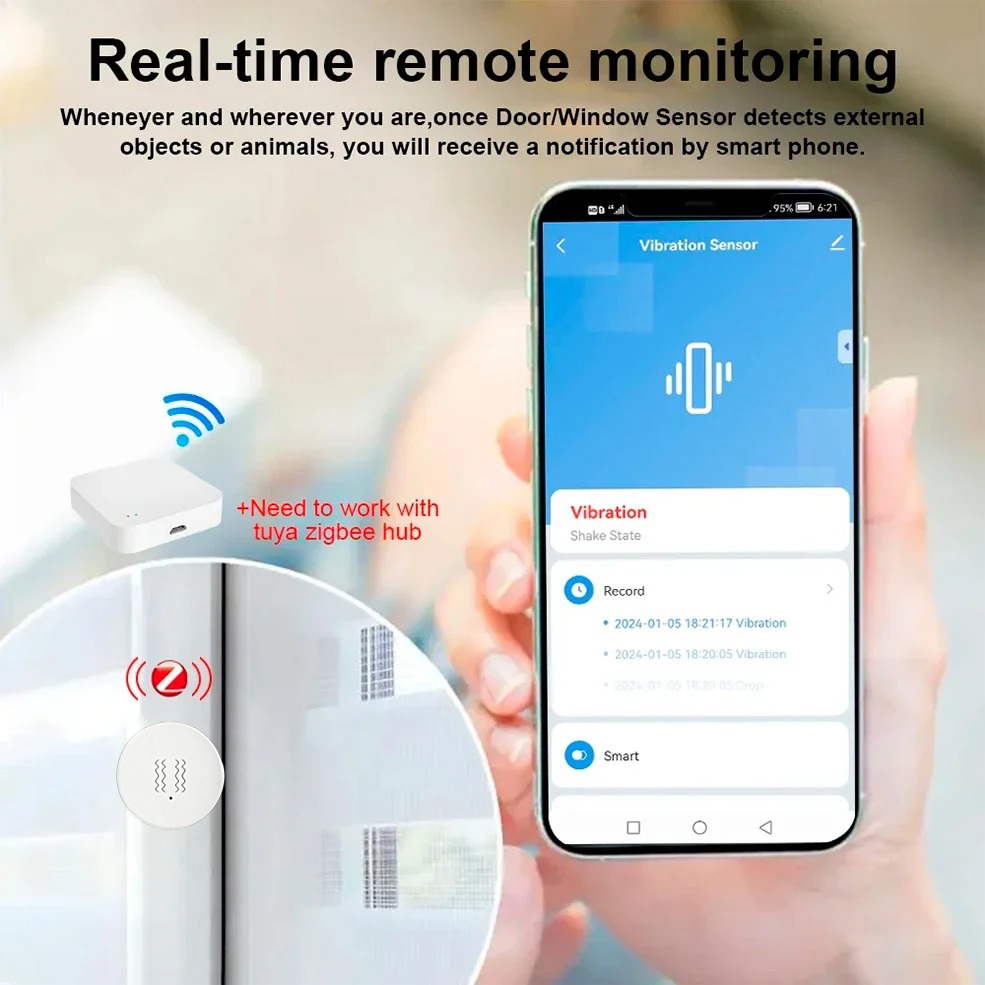 Tuya ZigBee Smart Vibration &  - Home Security Alarm System reseña y precio