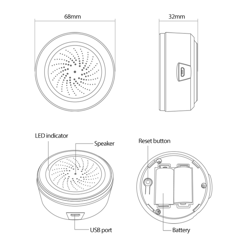 Tuya Zigbee Sound Light Sensor - Home Security Alarm System reseña y precio