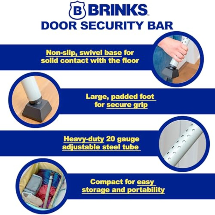 Door Security Bar - Adjustable - Home Security Jammers reseña y precio