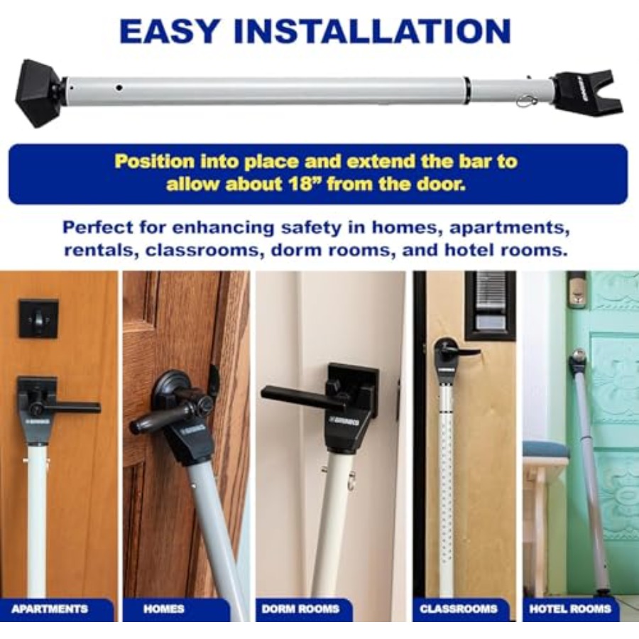 Door Security Bar - Adjustable - Home Security Jammers reseña y precio