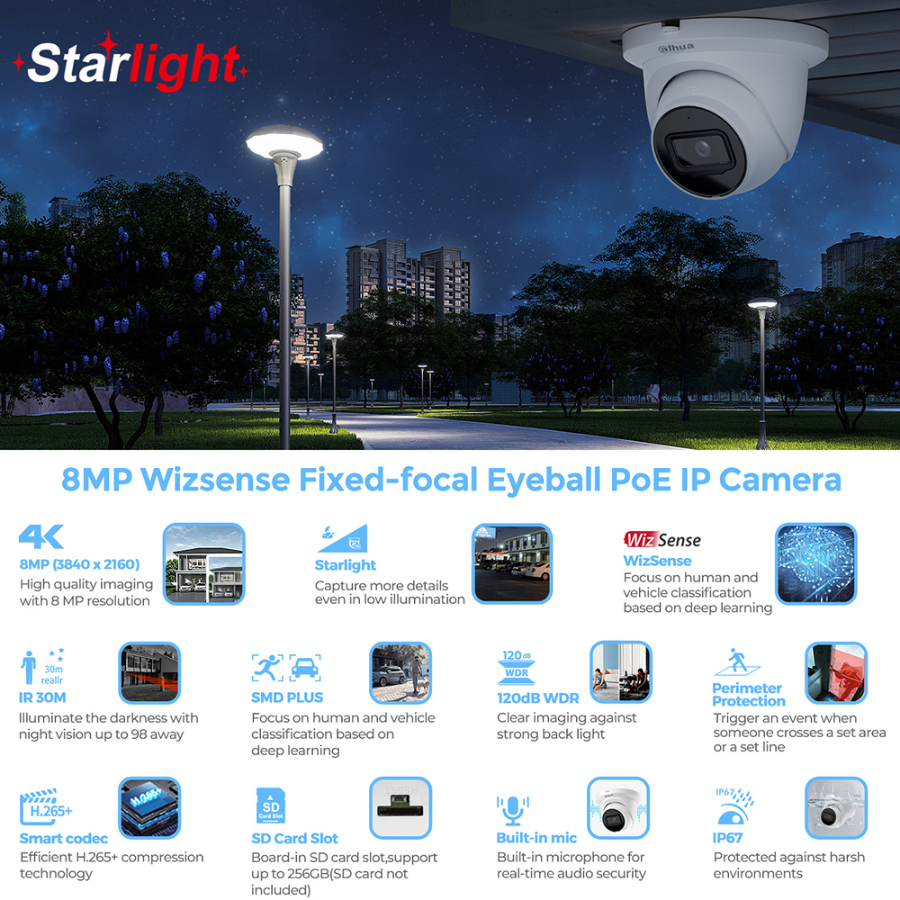 Dahua 16-Channel 8MP IP Camera - Ip Camera Outdoor 4K reseña y precio