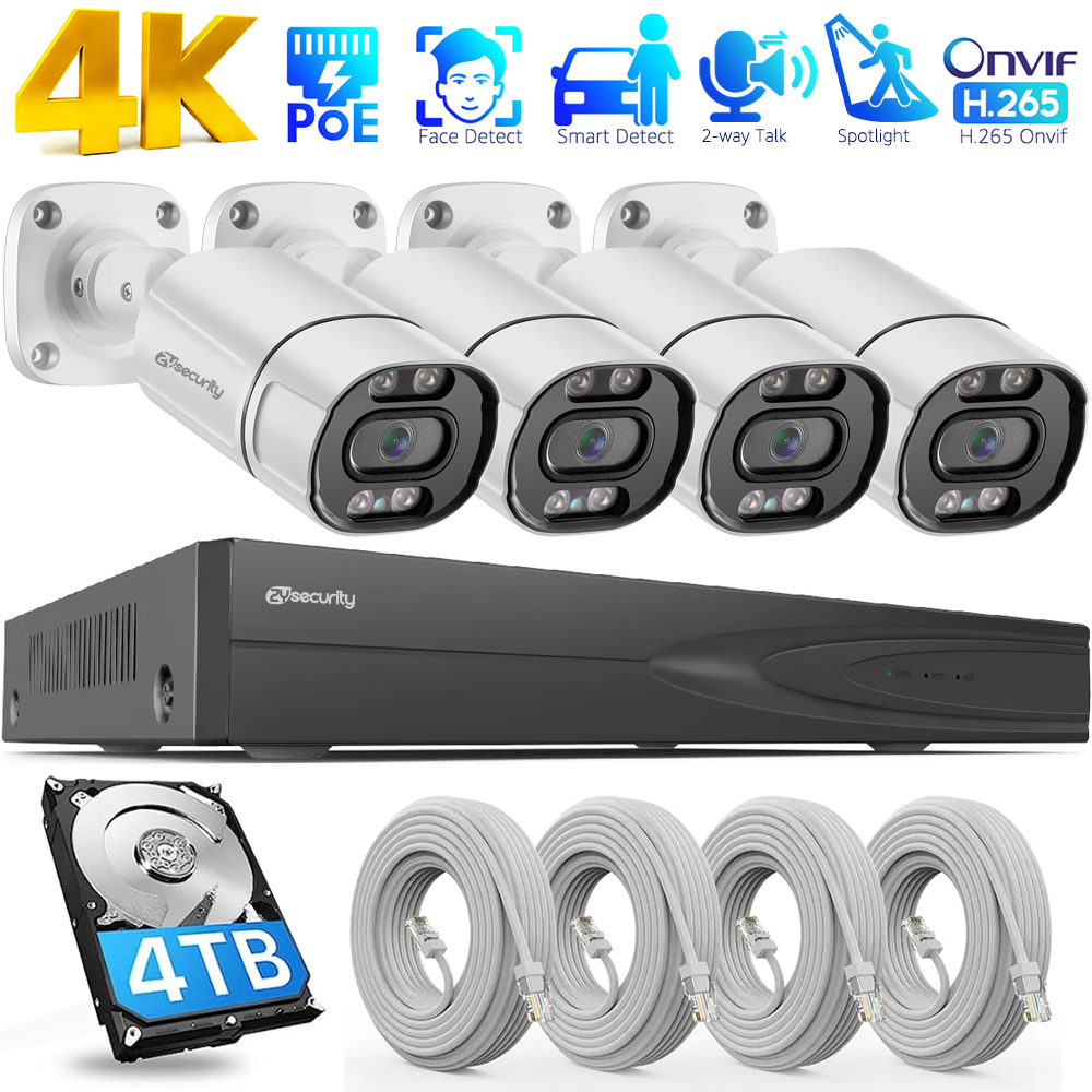 4K PoE Security Camera System  - Ip Camera Outdoor 4K reseña y precio