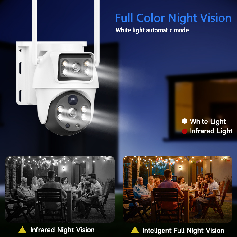 WiFi Solar Camera Dual Lenses  - Ip Camera Outdoor 4K reseña y precio